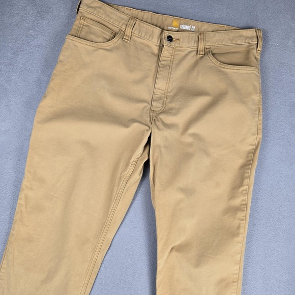 Carhartt Other - Carhartt Pants Mens 38x31 Beige Relaxed Fit Straight Leg Canvas Workwear Stretch